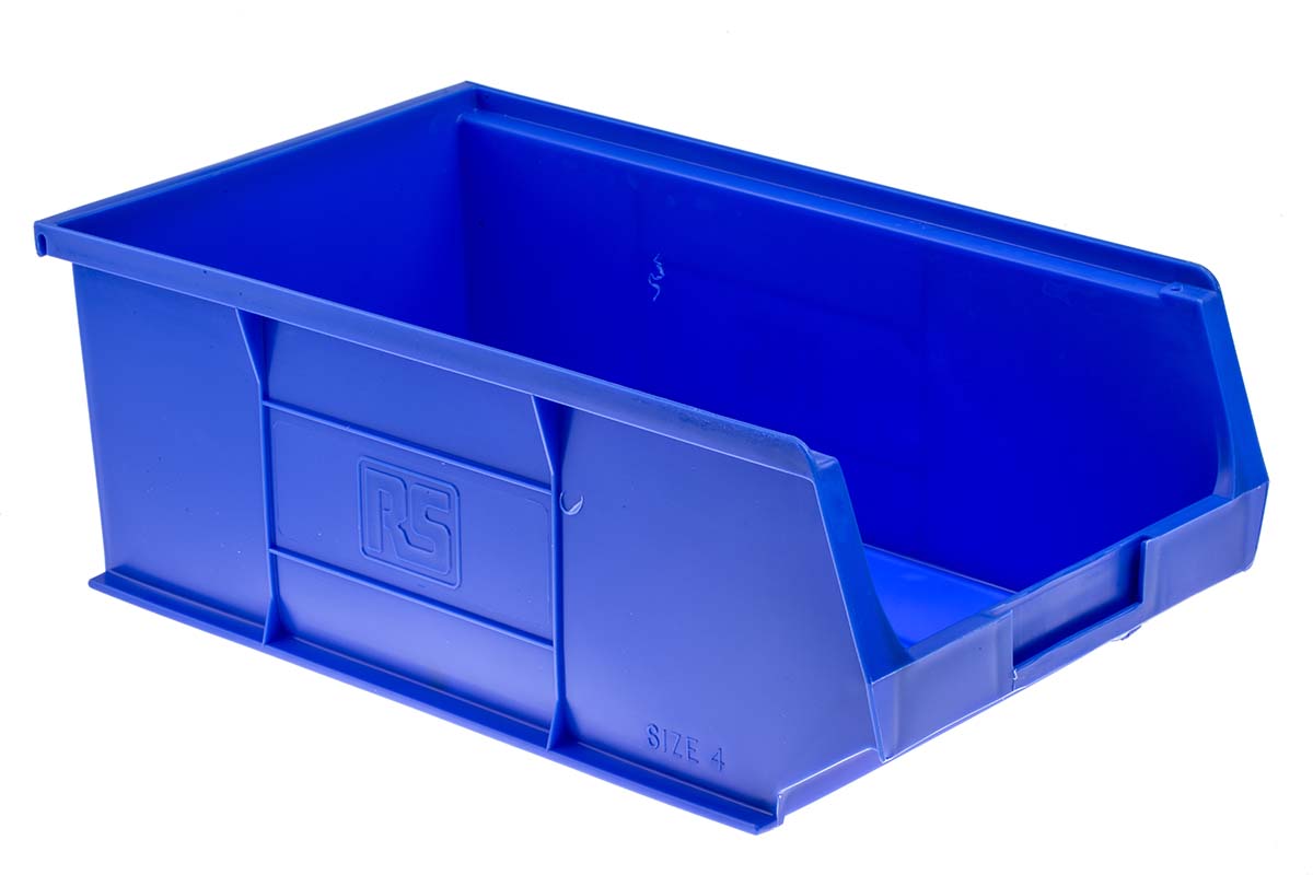 RS PRO PP Storage Bin, 350mm x 205mm x 130mm, Blue
