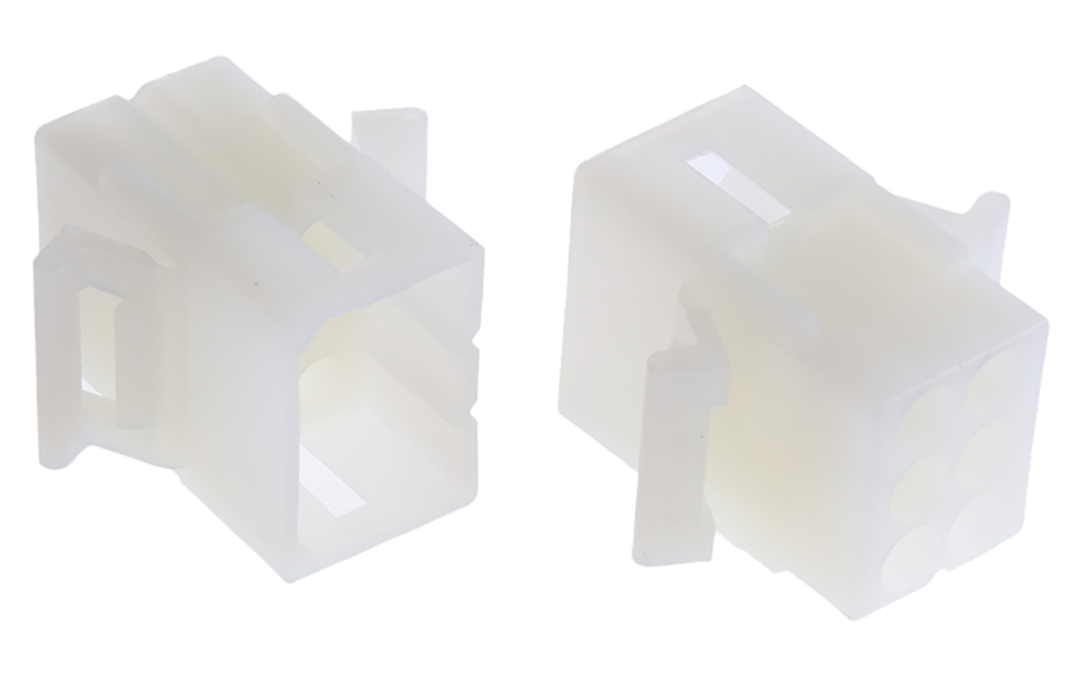 Molex, STANDARD .093" Male Connector Housing, 5.03mm Pitch, 6 Way, 2 Row