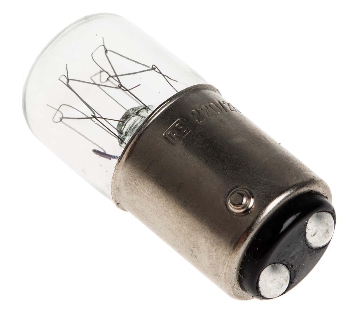 RS PRO BA15d Indicator Light, Clear, 220 → 260 V, 38 mA, 3000h