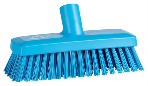 Vikan Broom, Blue With Polyester, Polypropylene, Stainless Steel Bristles for  for General Purpose