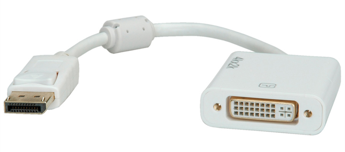 Roline DisplayPort to DVI Adapter, 1.2m Length - 3840 x 2160 Maximum Resolution