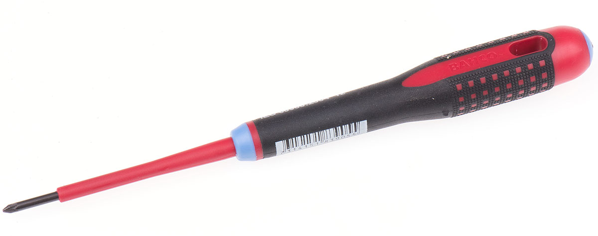 Bahco Pozidriv  Screwdriver, PZ0 Tip, 75 mm Blade, VDE/1000V, 197 mm Overall