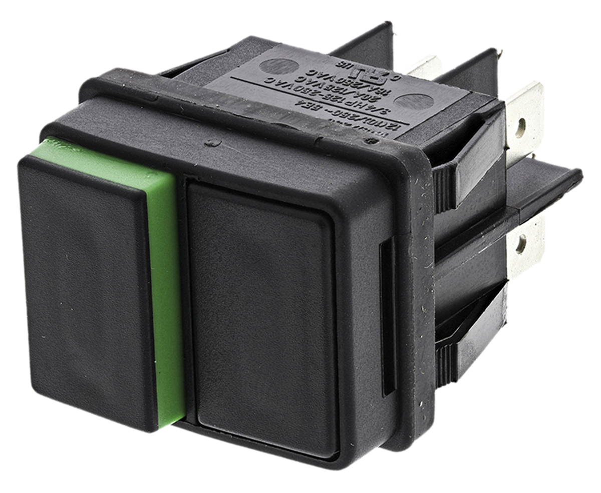 Molveno Push Button Switch, Latching, Panel Mount, DPDT, 125/250V ac, IP40