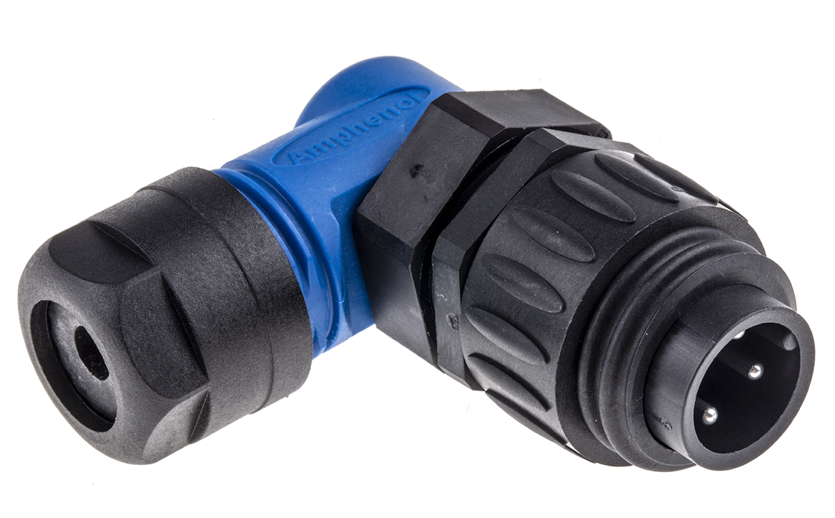 Amphenol Industrial Circular Connector, 3 Contacts, Cable, Standard Connector, Plug, Male, IP67, Ecomate M Series