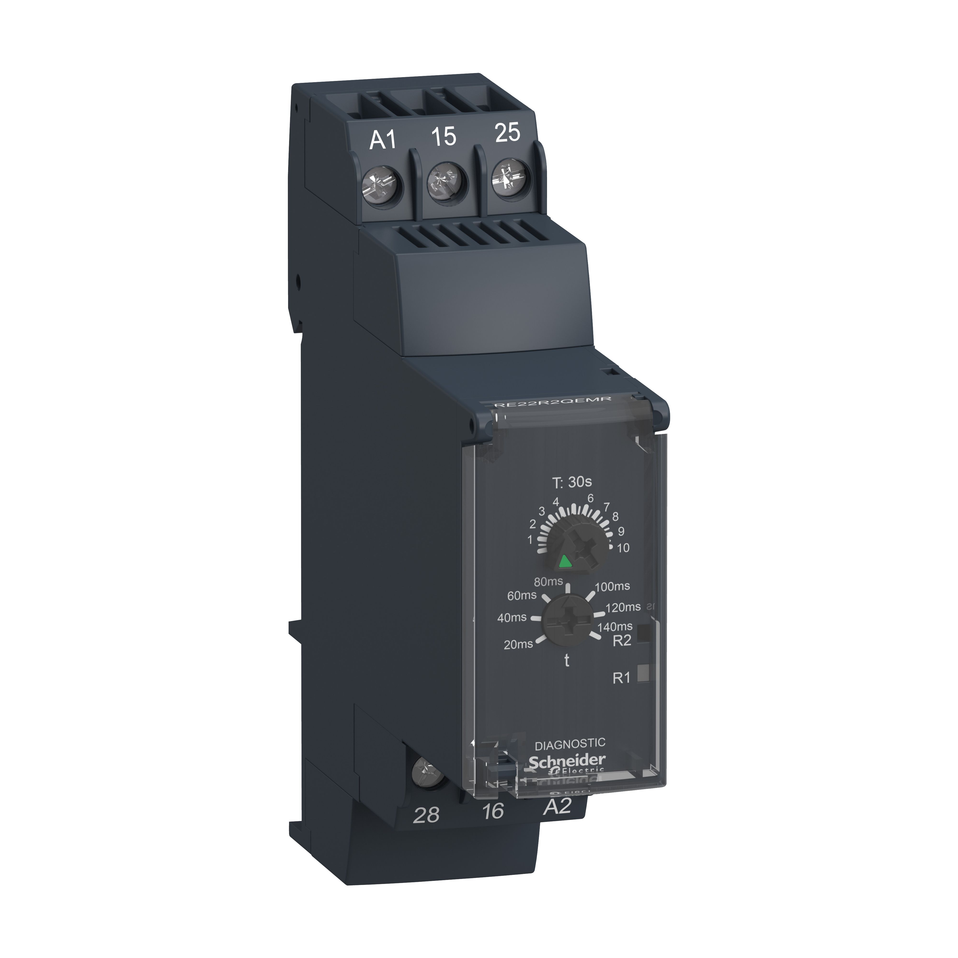 Schneider Electric Harmony Time Series DIN Rail Mount Timer Relay, 24 → 240V ac/dc, 2-Contact, 0.3 → 30s,