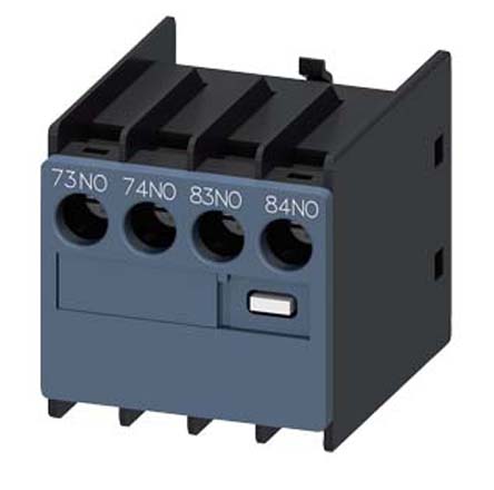 Siemens Auxiliary Switch Block, 2 Contact, 1NC + 1NO, Snap-On, Sirius Innovation 3RH29