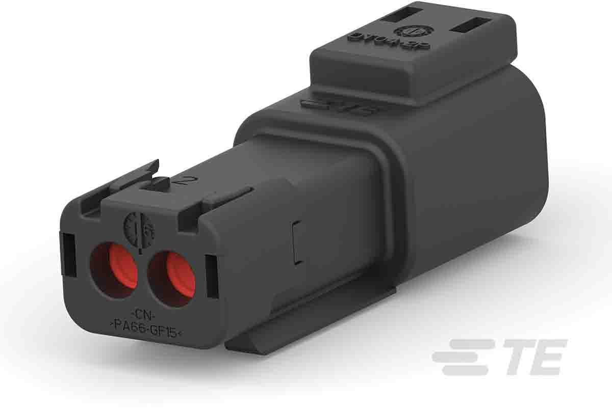 Deutsch, DEUTSCH DT Automotive Connector Socket Black Cable Mount 2 Way, Screw Termination DT04-2P-TN32 / 1-2303812-3