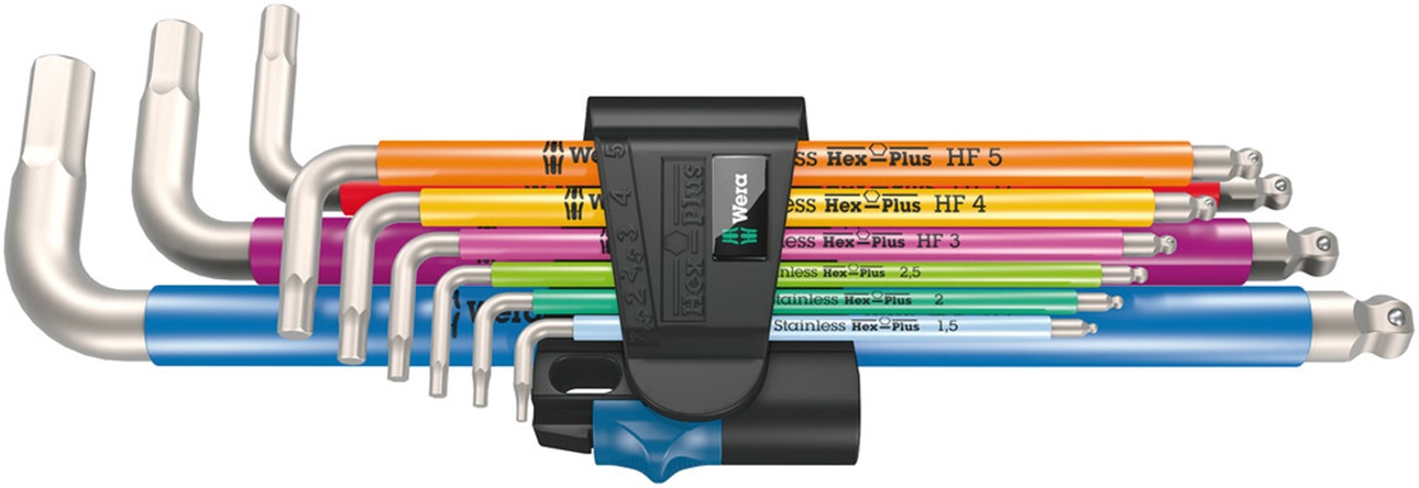 Wera 9 piece L Shape Metric Hex Key Set, 1 x 1,5x90mm