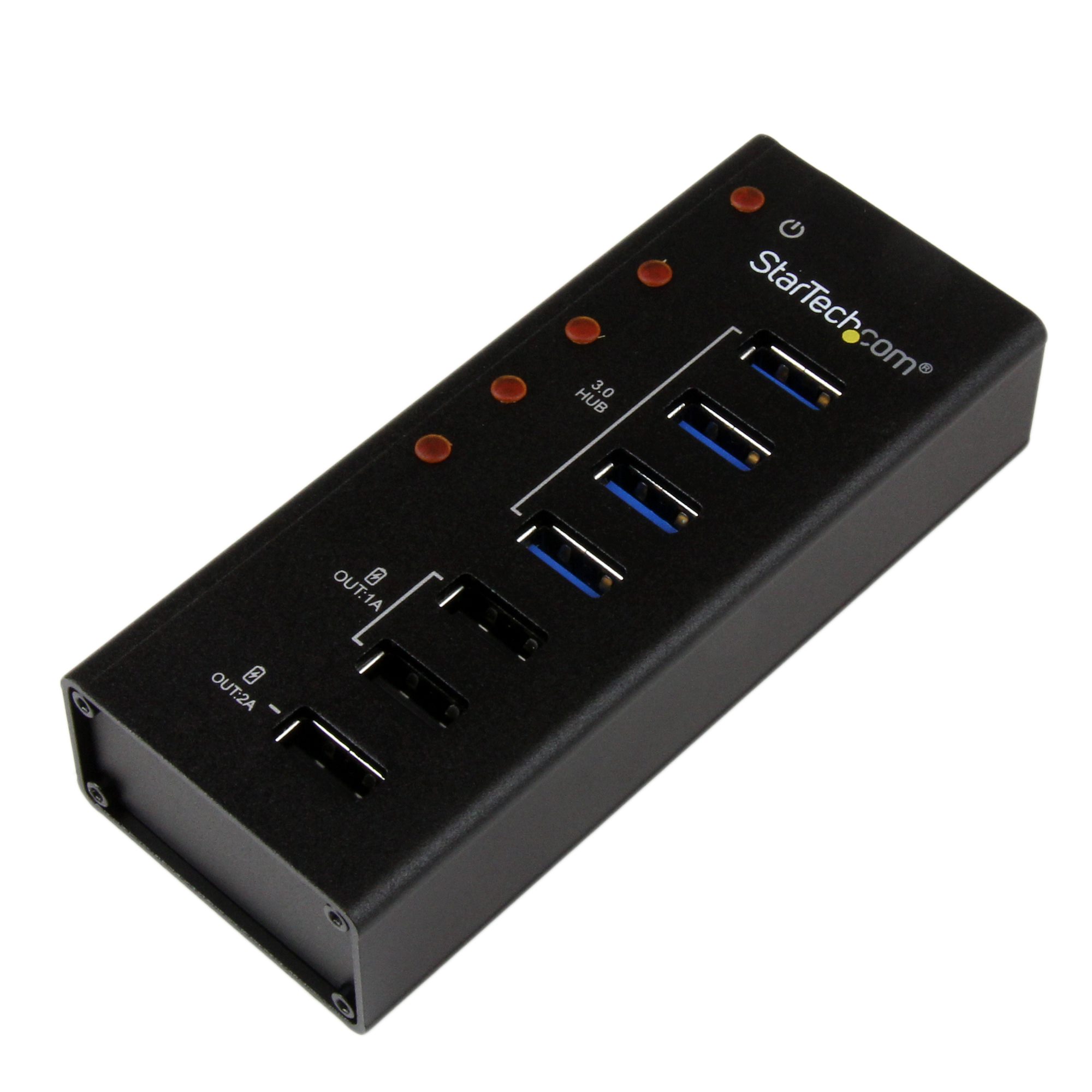StarTech.com 4 Port USB 3.0 USB A  Hub, AC Adapter Powered, 110 x 45 x 24mm