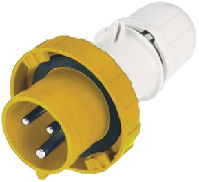 Scame IP66, IP67 Yellow Cable Mount 2P + E Industrial Power Plug, Rated At 16A, 110 V