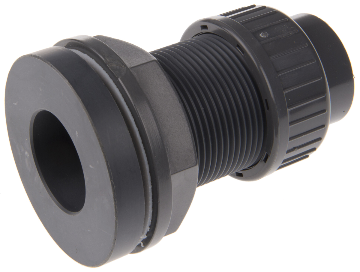 Georg Fischer Plastic Pipe Fitting, Straight Tank Adapter, 1in to BSP 1in