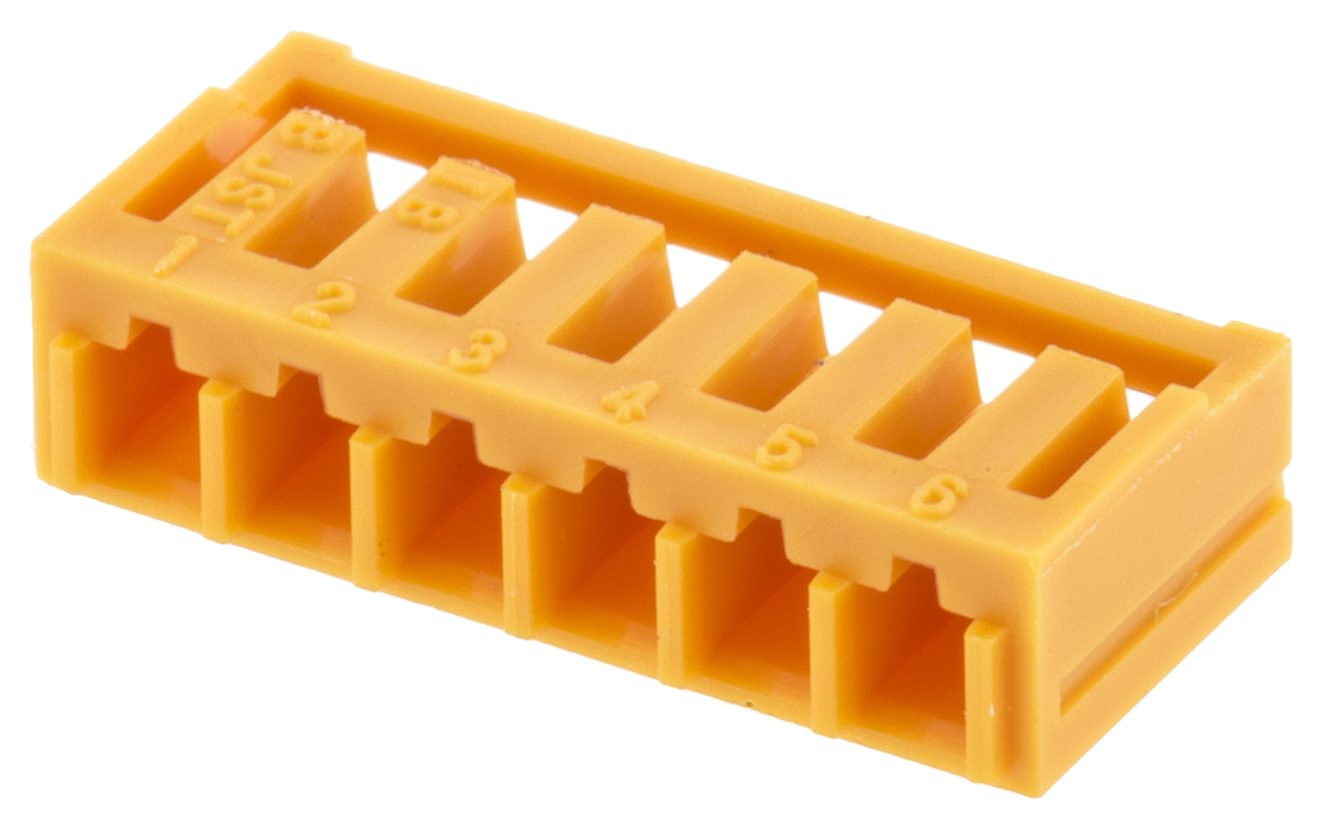 JST, SAN Connector Housing, 2mm Pitch, 6 Way, 1 Row