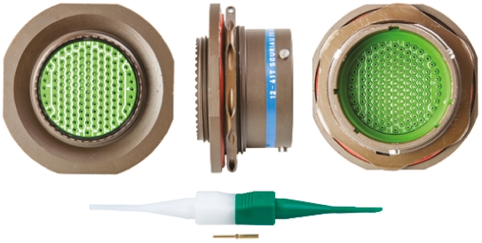 Souriau Sunbank by Eaton, 8LT, Copper Alloy 128 Way Panel Mount MIL Spec Circular Connector Receptacle, Pin