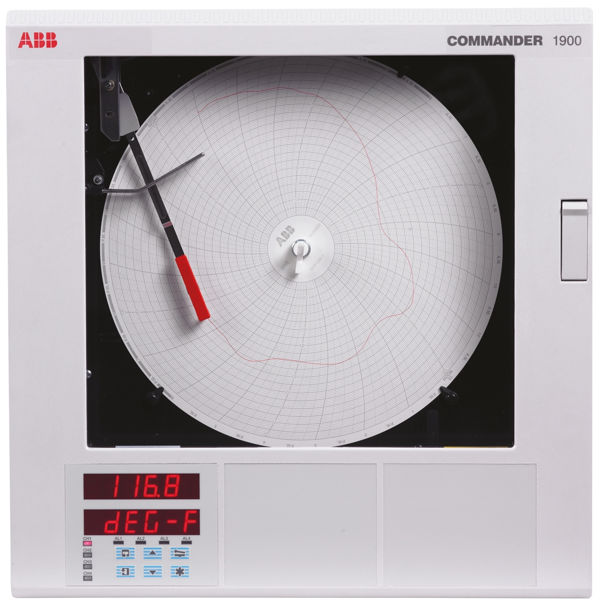 ABB C1911, 1 Input Channels, 1 Output Channels, Circular Chart Recorder Measures Current, Millivolt, Resistance,
