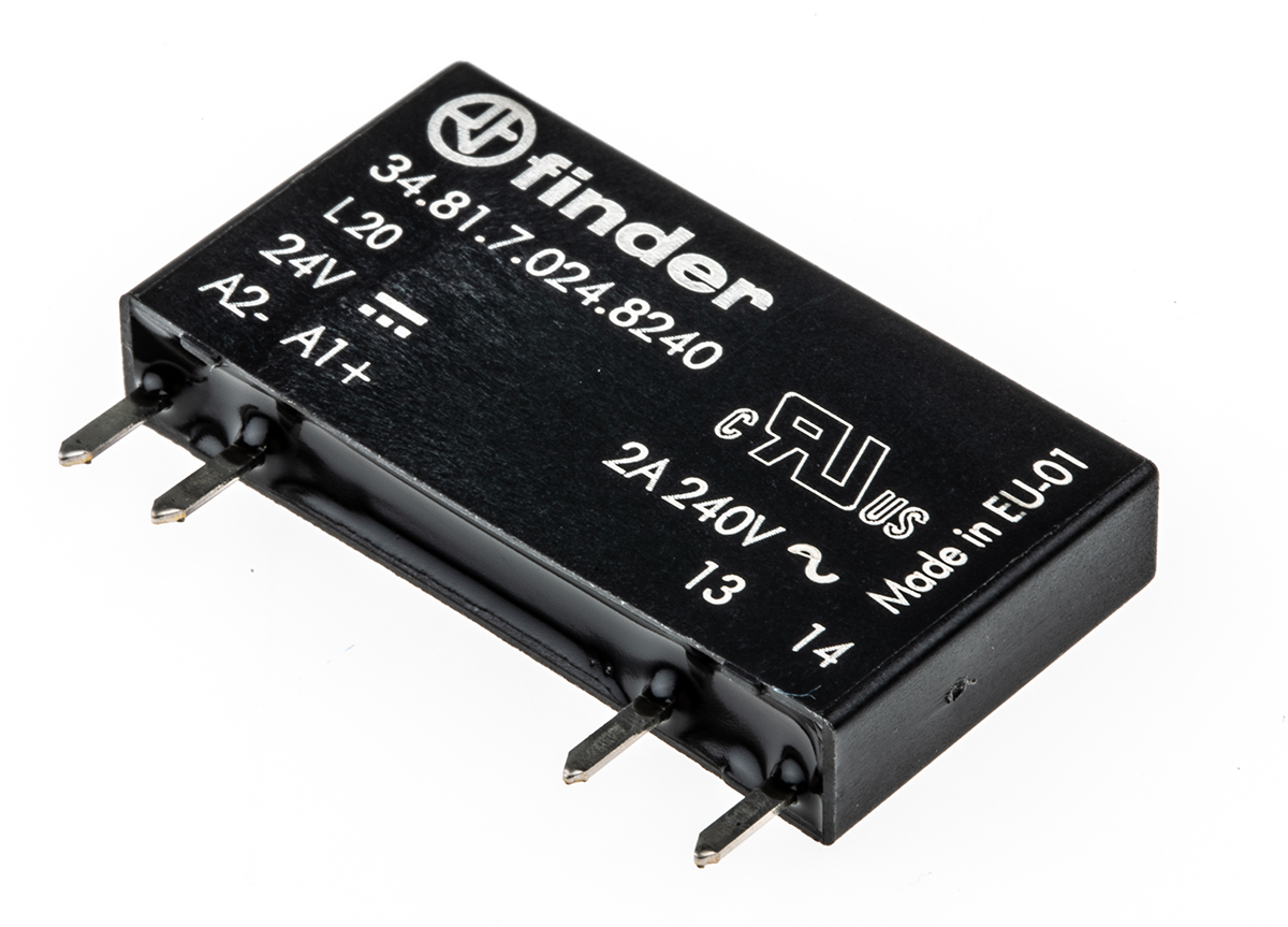 Finder 34 Series Solid State Relay, 2 A Load, PCB Mount, 240 V ac Load, 30 V Control