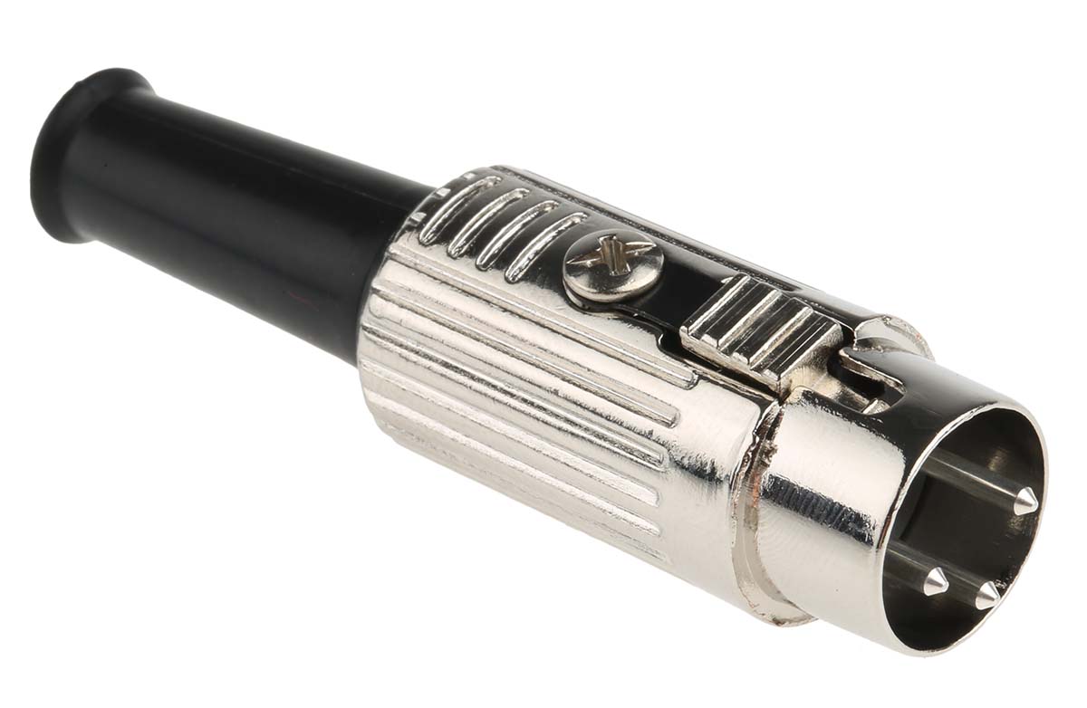 RS PRO 3 Pole Din Plug, 1A, 100 V ac, Push Lock, Male, Cable Mount