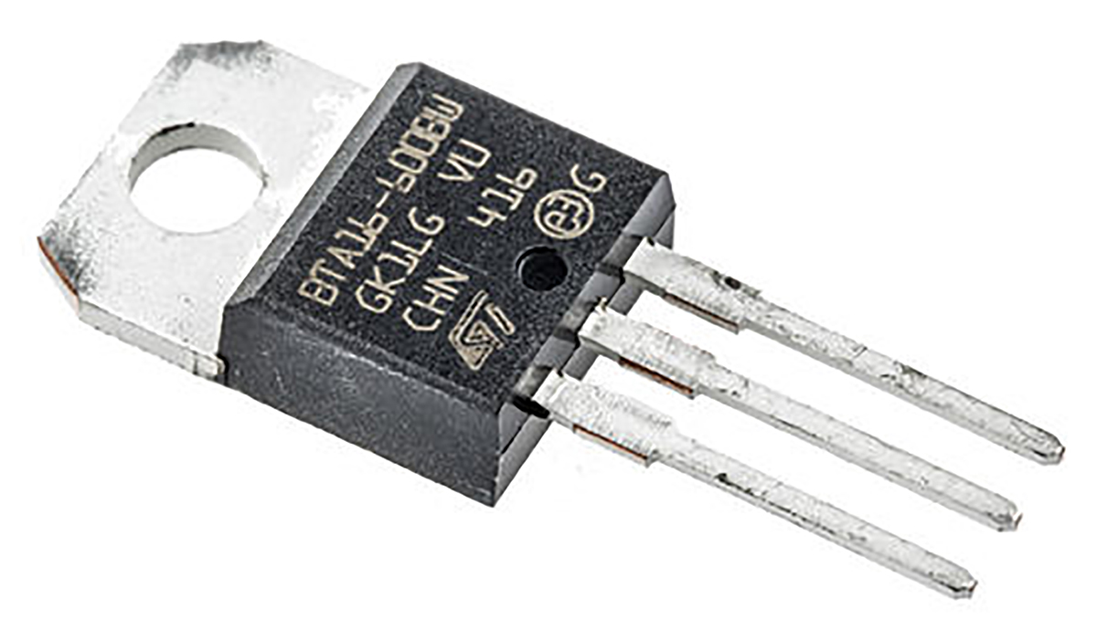 STMicroelectronics Through Hole, 3-pin, TRIAC, 600V, Gate Trigger 1.3V 600V