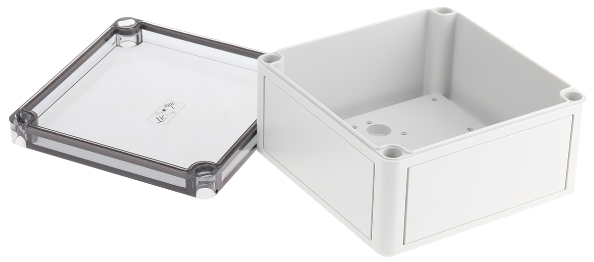 Spelsberg TK PS Series Grey Polystyrene Enclosure, IP66, Transparent Lid, 130 x 130 x 75mm