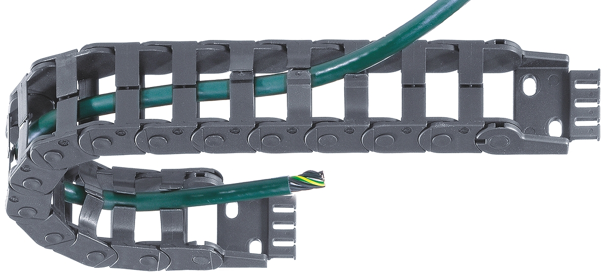 Igus e-chain, Z14 Black Cable Chain - Flexible Slot, W62 mm x D25mm, L1m, 75 mm Min. Bend Radius, Igumid NB