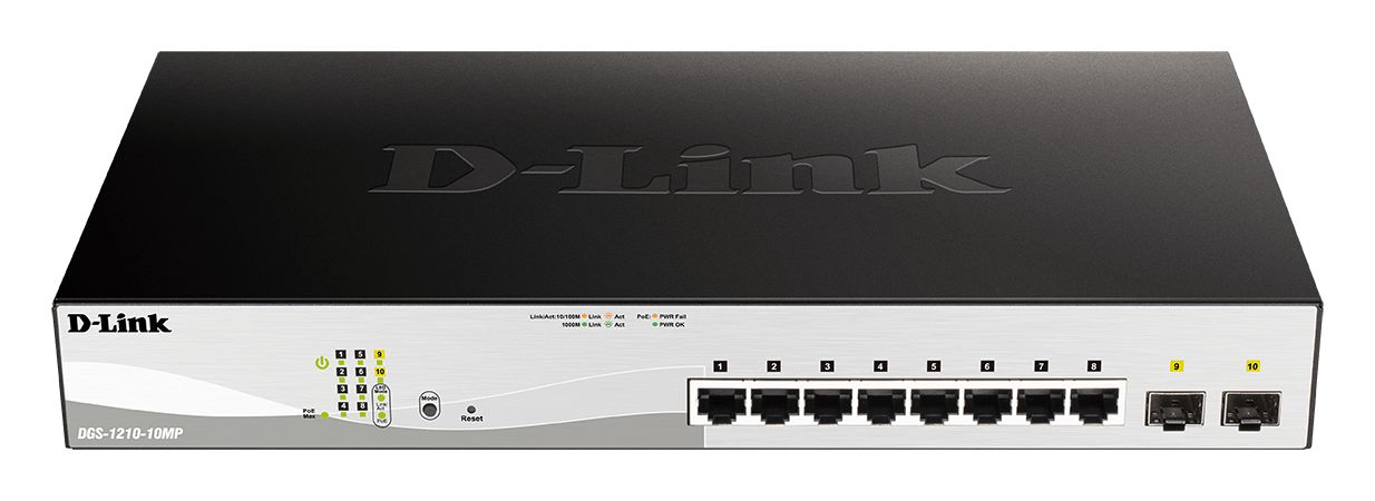 D-Link 10-Port Gigabit Smart Managed Max PoE Switch, Smart 10 Port Managed Switch With PoE