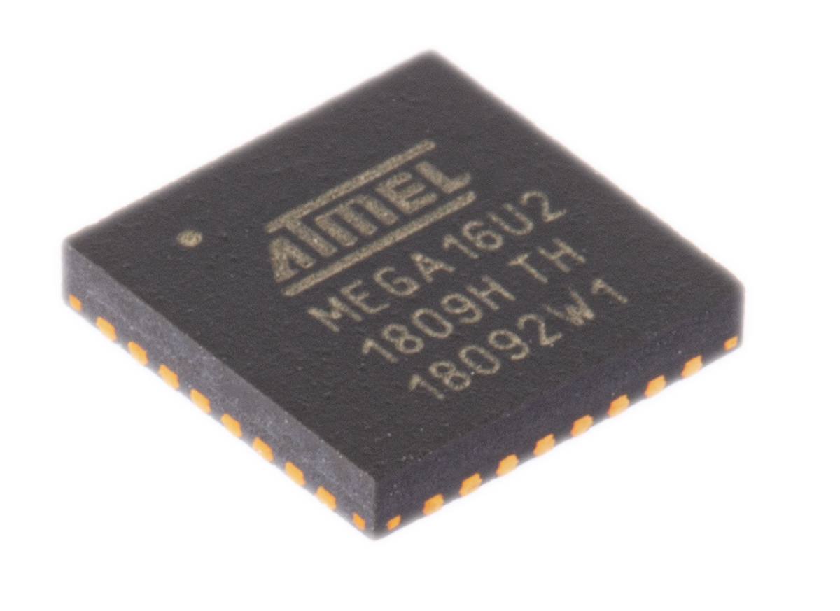 Microchip, 8 bit AVR, ATMEGA16U2 Microcontroller, 16 MHz, 16kB FLASH, 32-Pin QFN