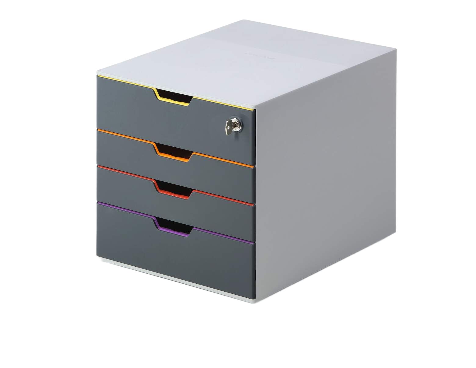 Durable 4 Drawer Storage Unit, Plastic, 292mm x 280mm x 356mm, Multi-Colour