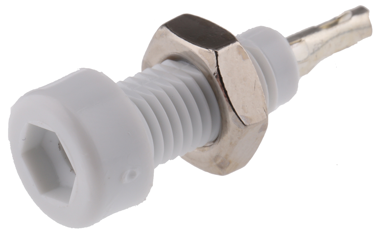 WIMA White Female Test Socket, 2mm Connector, Solder Termination, 10A, Tin Plating