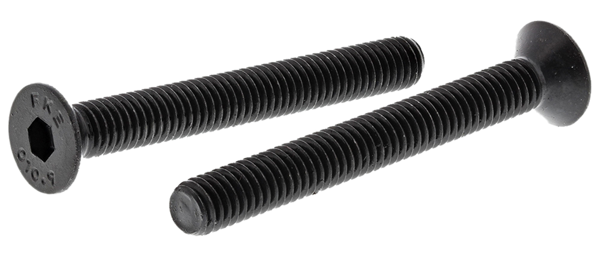 RS PRO Black, Self-Colour Steel Hex Socket Countersunk Screw, DIN 7991, M6 x 50mm