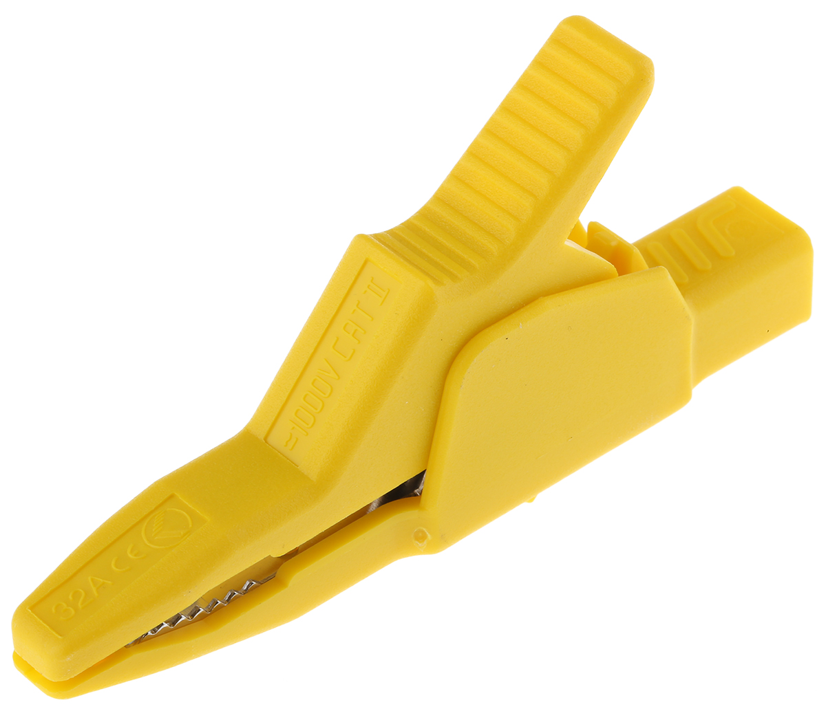 Hirschmann Test & Measurement Crocodile Clip 4 mm Connection, Brass Contact, 32A, Yellow