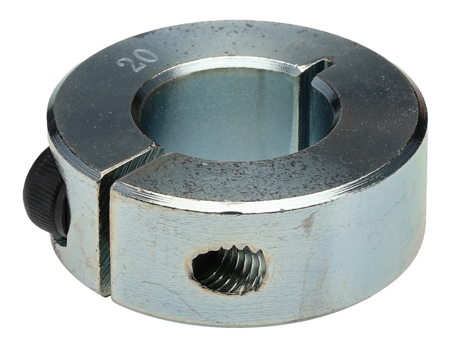 RS PRO Shaft Collar, One Piece, Clamp Screw, Bore 20mm, OD 40mm, W 15mm, Steel