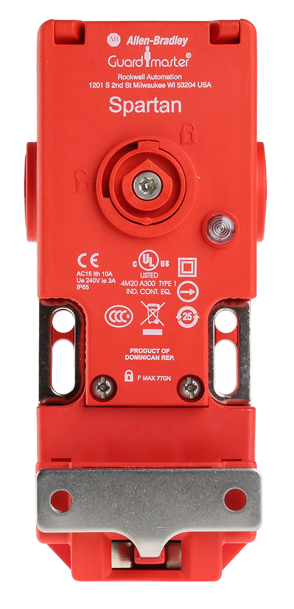 Allen Bradley Guardmaster 440G-S Series Solenoid Interlock Switch, Power to Unlock, 230V ac, Actuator Included