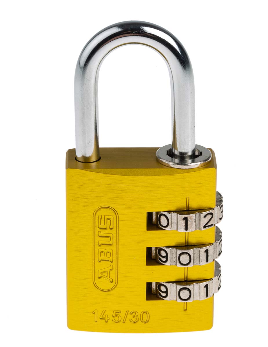 ABUS 145/30 Combination Weatherproof Aluminium, Steel Safety Padlock, 5mm Shackle, 30mm Body