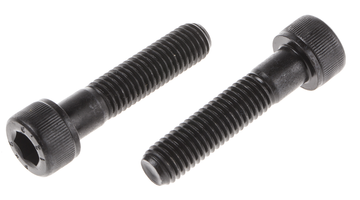 RS PRO Black, Self-Colour Steel Hex Socket Cap Screw, DIN 912, M10 x 45mm