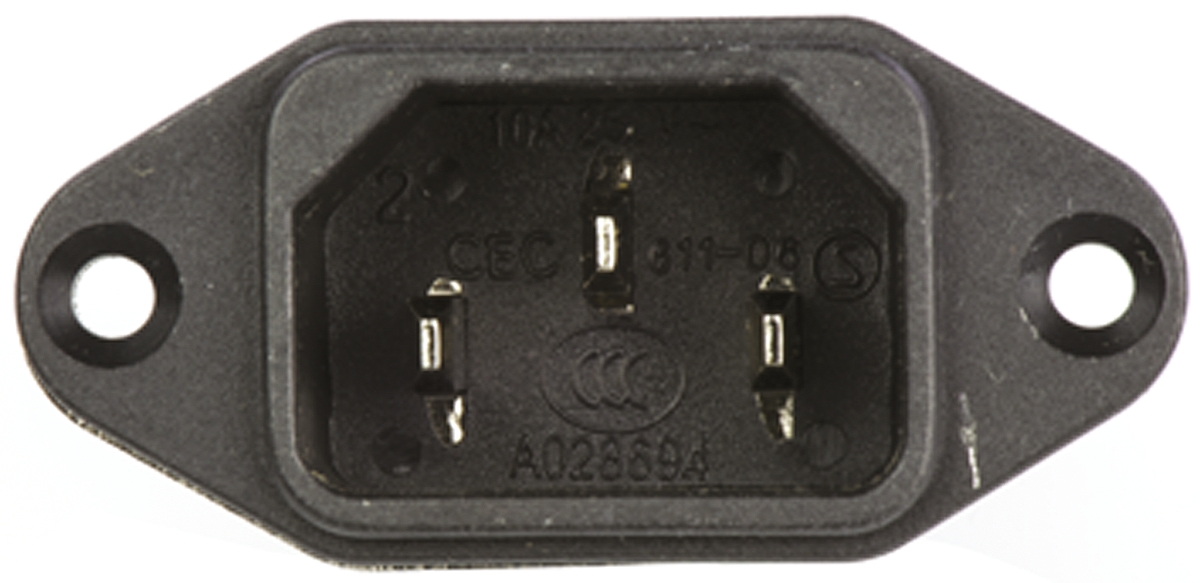 Schaffner 1A, 250 V ac Male Panel Mount IEC Filter FN9222-1-06, Faston None Fuse