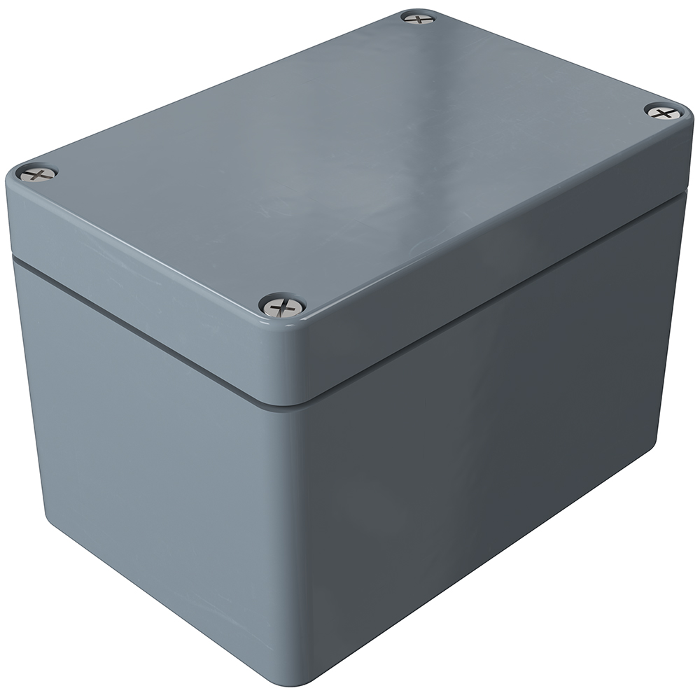 Rose Polyester Standard Series Grey Glass Fibre Reinforced Polyester Enclosure, IP66, IK08, Grey Lid, 110 x 75 x 75.5mm