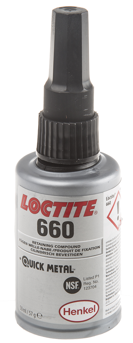 Loctite Grey Loctite Quick-Metal 660 High Strength, Retaining Compound Urethane Methacrylate Gel Bottle 50 ml, -55