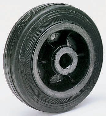 LAG Black Rubber Quiet Operation, Shock Absorbing Trolley Wheel, 90kg