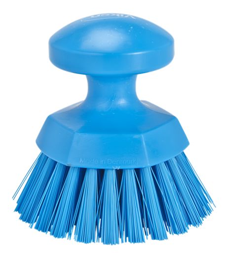 Vikan Hard Bristle Blue Hand Brush, 110mm bristle length, Polyester, Polypropylene, Stainless Steel bristle material