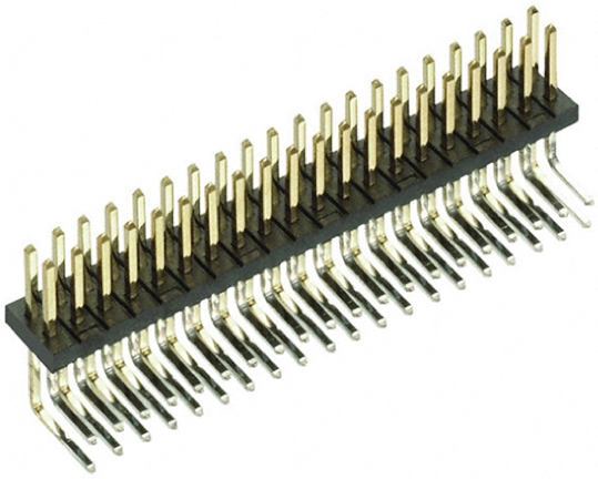 HARWIN Archer M50 Series Right Angle Through Hole Pin Header, 40 Contact(s), 1.27 mm Pitch, 2 Row, Unshrouded