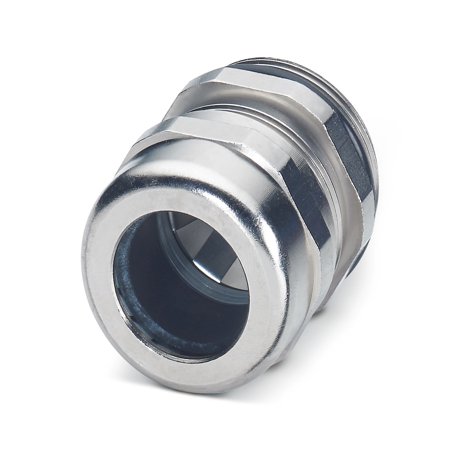 Phoenix Contact G-INSEC-M16-S68N-NCRS-S Series Silver Nickel Plated Brass Cable Gland, M16 Thread, 5mm min., 9mm max.,