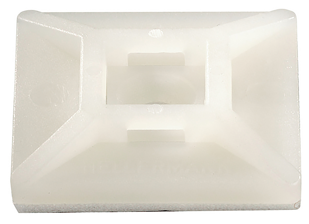HellermannTyton Self Adhesive Natural Cable Tie Mount 29 mm x 29mm, 5.4mm Max. Cable Tie Width