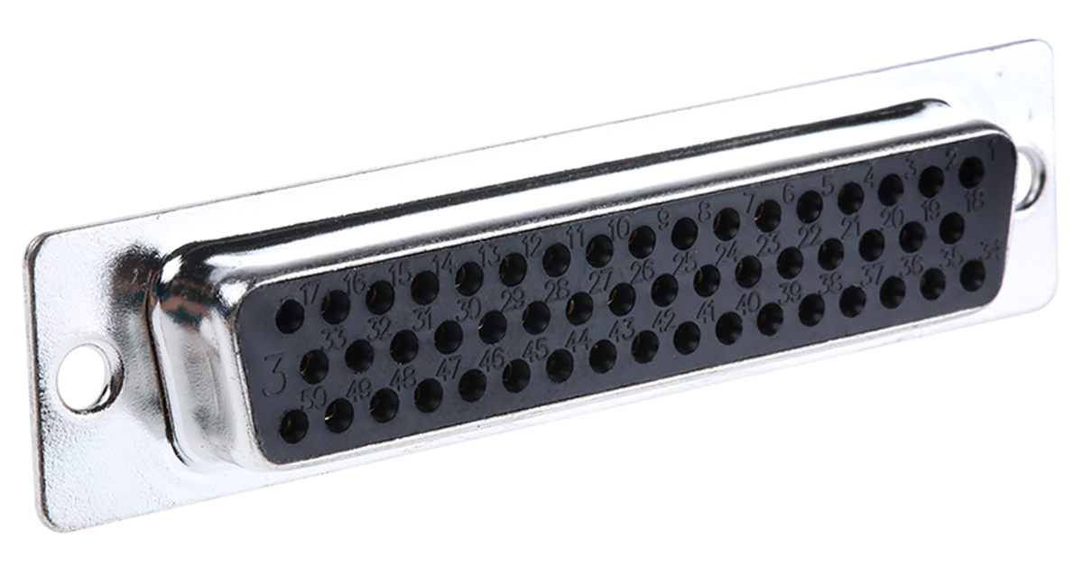 RS PRO 50 Way Through Hole D-sub Connector Socket, 2.77mm Pitch