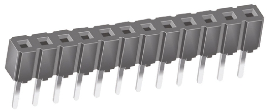 Samtec CES Series Straight Through Hole Mount PCB Socket, 12-Contact, 1-Row, 2.54mm Pitch, Through Hole Termination