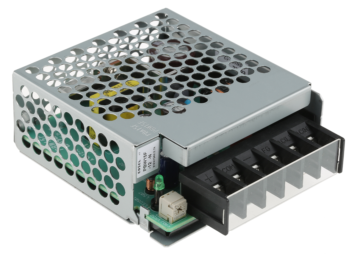 Cosel Switching Power Supply, PBW15F-12-N, ±12V dc, 1.4 A, 700mA, 16.8W, Dual Output, 110 → 370 V dc, 85