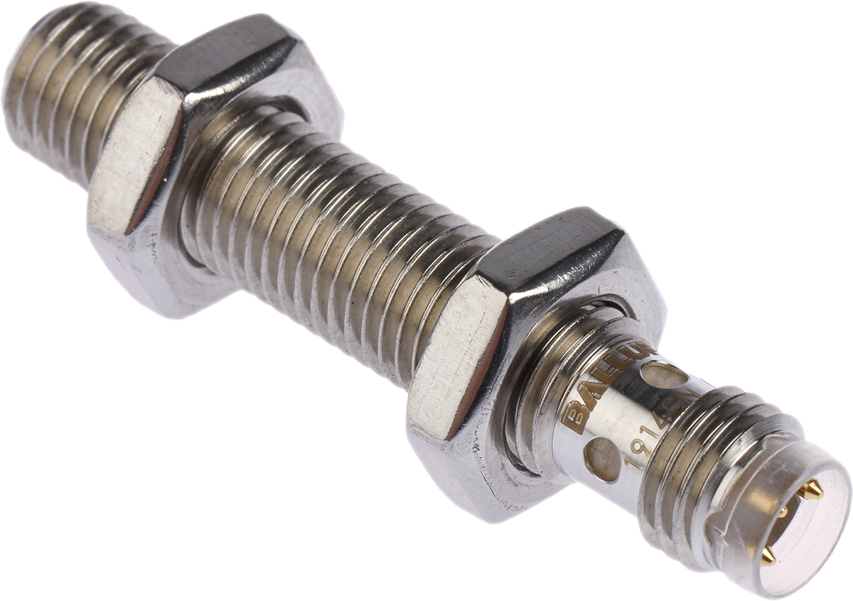 BALLUFF Inductive Threaded Barrel Proximity Sensor, M8, 1.5 mm Detection, PNP NO, 10 → 30 V dc
