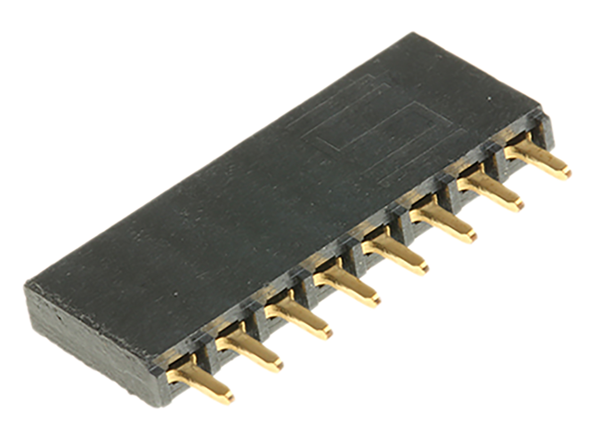 Samtec SSQ Series Straight Through Hole Mount PCB Socket, 8-Contact, 1-Row, 2.54mm Pitch, Solder Termination