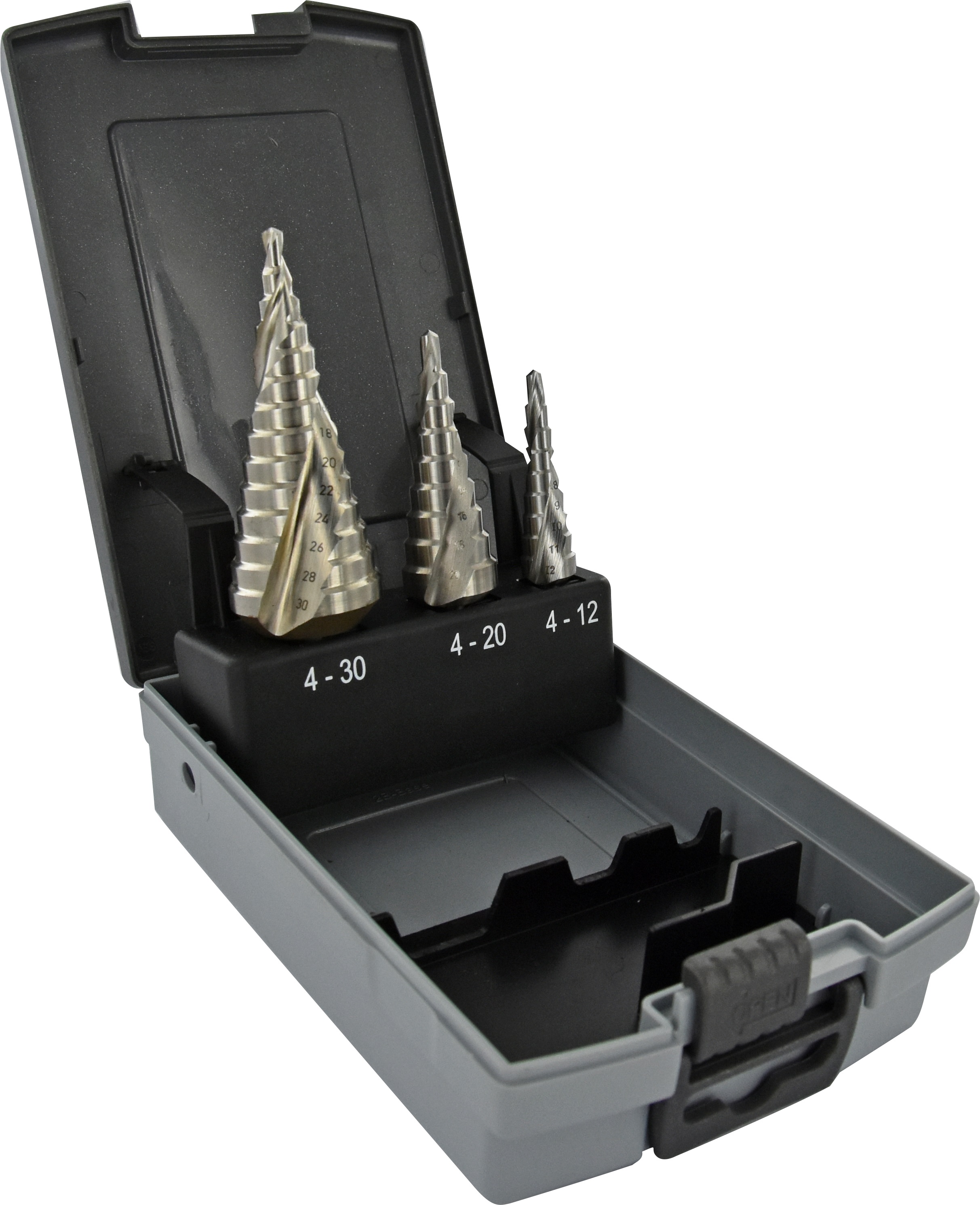 Tivoly 3-Piece Cone Cutter Set for Steel, 30mm Max, 4mm Min, HSS Bits