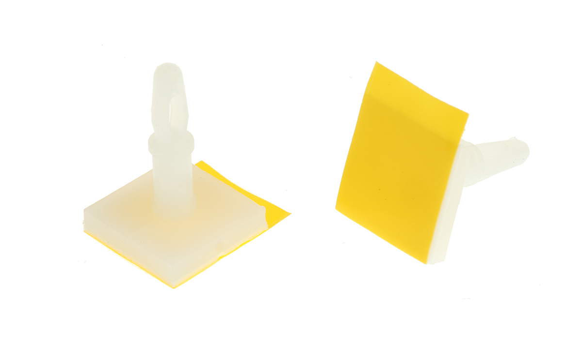 LCBSBM-7-01A2-RT, 11.1mm High Nylon PCB Support for 3.18mm PCB Hole, 12.7 x 12.7mm Base