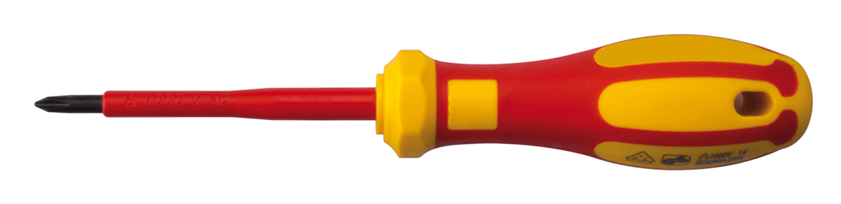 RS PRO Phillips Insulated Screwdriver, PH1 Tip, 80 mm Blade, VDE/1000V, 180 mm Overall