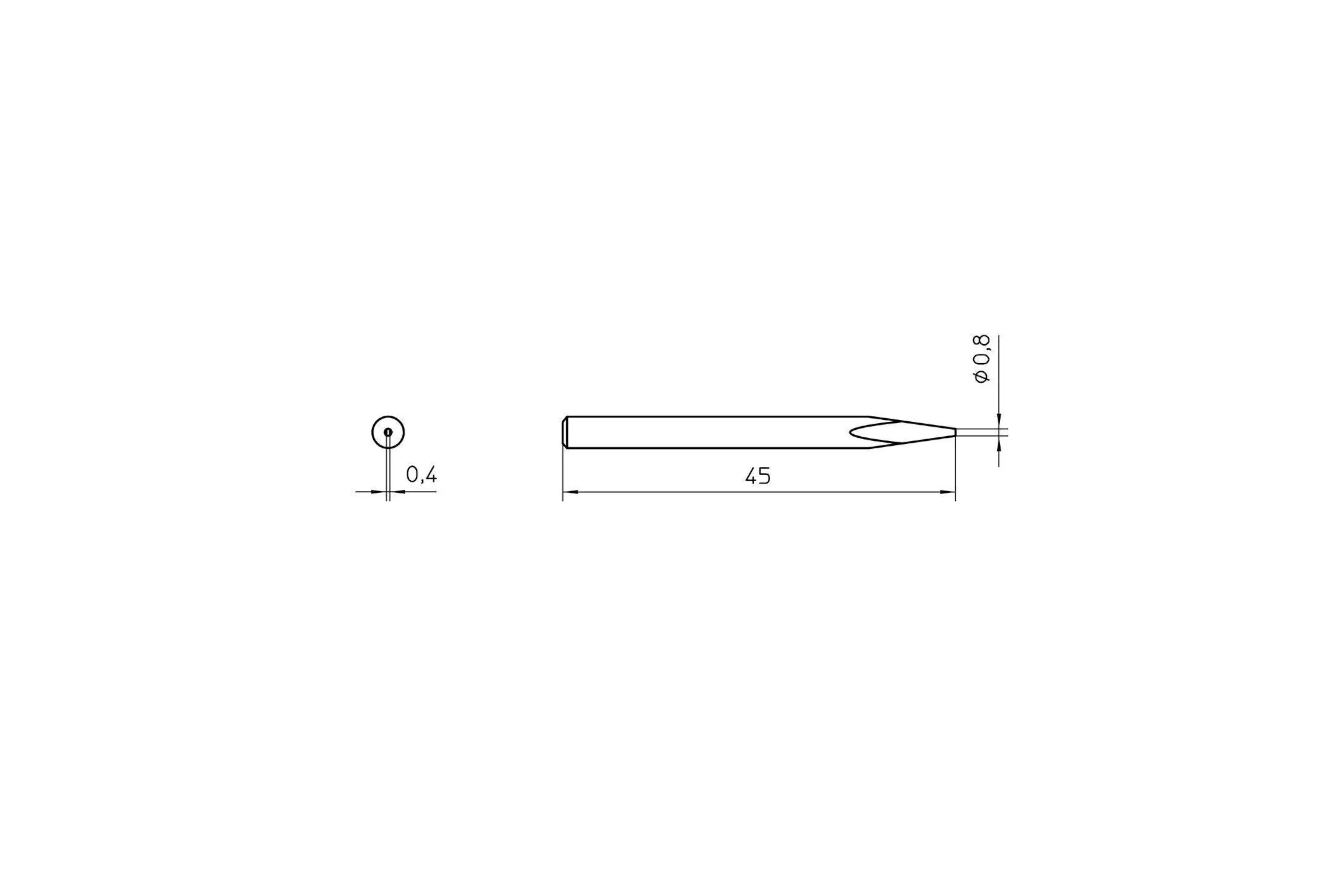 Weller 4SPI15 213 0.8 mm Pointed Soldering Iron Tip for use with SPI16